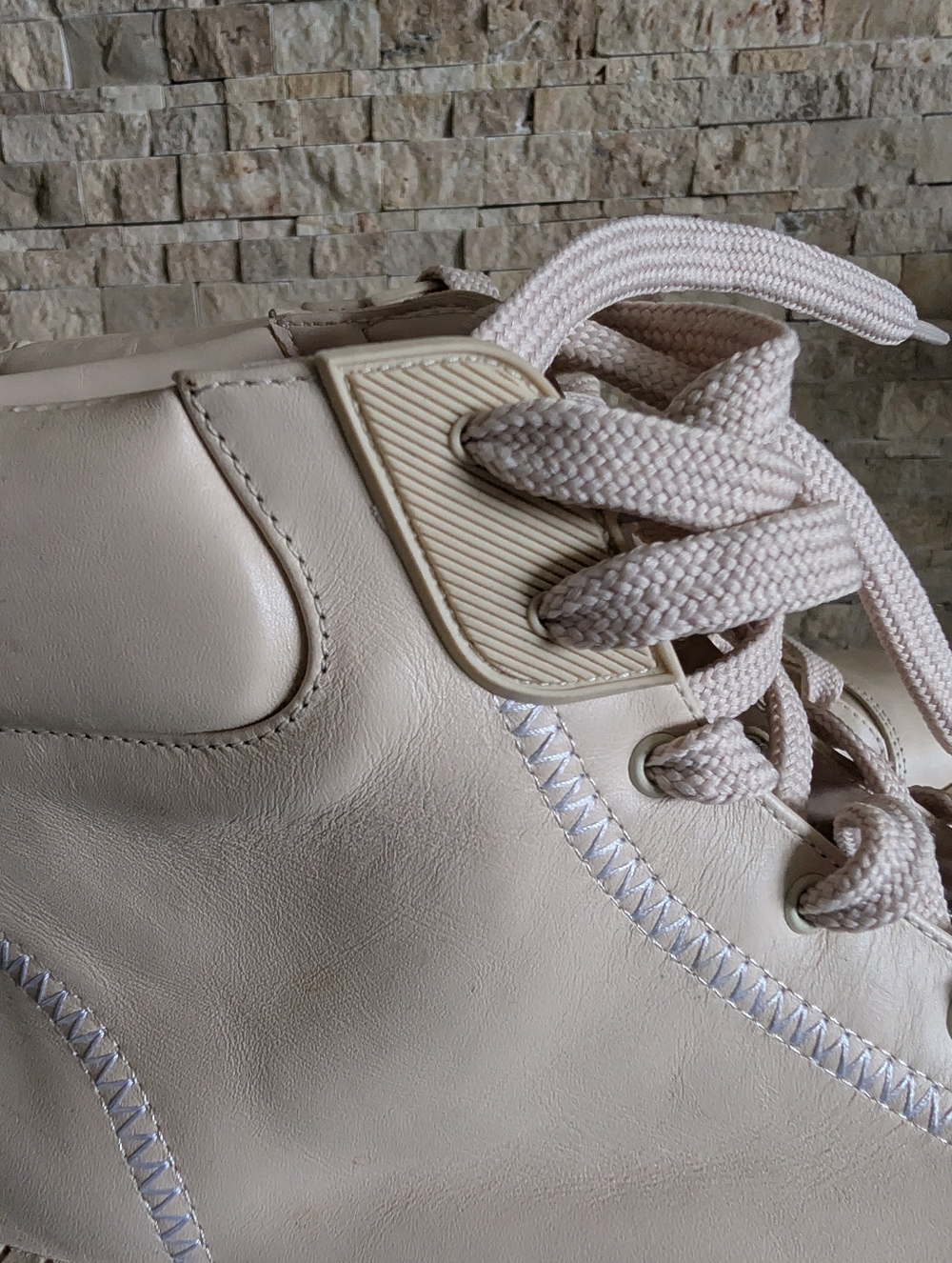 Arezzo Beige Chunky Combat Boots Minimalist Platform Lug Sole EU 42 US W 11.5 image 6